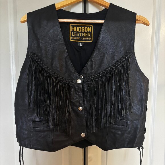 Hudson Leather Real Leather Vest - Picture 1 of 8